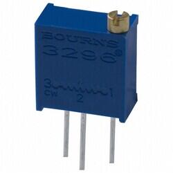 10 Ohms 0.5W, 1/2W PC Pins Through Hole Trimmer Potentiometer Cermet 25 Turn Top Adjustment - Bourns Inc.