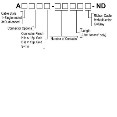 10 Position Cable Assembly Rectangular Socket to Socket 0.500' (152.40mm, 6.00