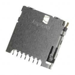 10 (8 + 2) Position Card Connector Secure Digital - microSD™ Surface Mount, Right Angle Gold - Amphenol ICC (Commercial Products)
