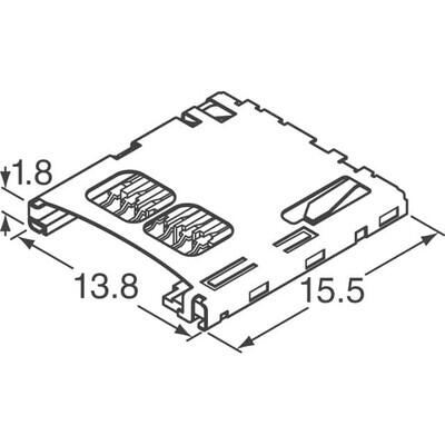 10 (8 + 2) Position Card Connector Secure Digital - microSD™ Surface Mount, Right Angle Gold - 2