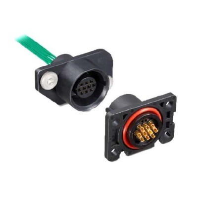 10 Position Circular Connector Receptacle, Male Pins Solder Cup - 1