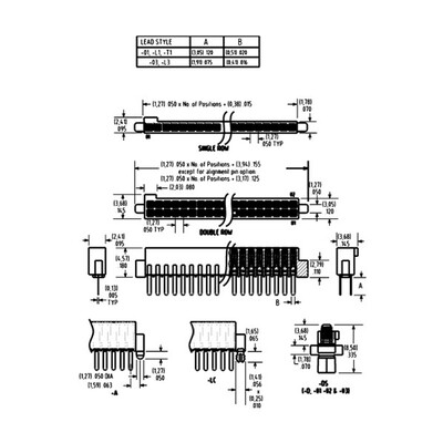 10 Position Receptacle Connector 0.050