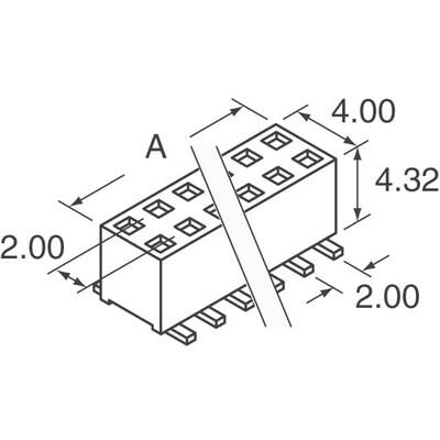 10 Position Receptacle, Pass Through Connector Surface Mount - 2