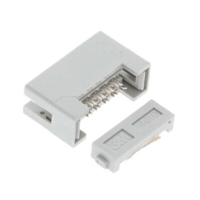 10 Position Rectangular Plug Connector IDC Gold 26-28 AWG, Stranded or Solid - 1