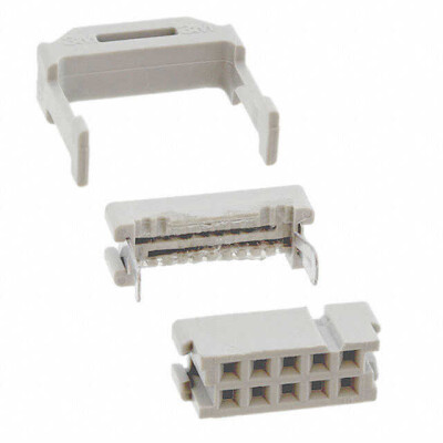 10 Position Rectangular Receptacle Connector IDC Gold 26-28 AWG - 1