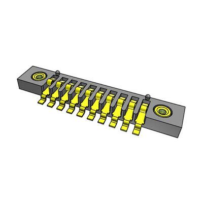 10 Position Spring Compression Contact, Non-Gendered Connector Surface Mount - 2