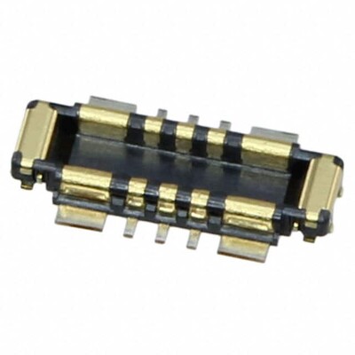 10 (6 + 4 Power) Position Connector Plug, Outer Shroud Contacts Surface Mount Gold - 1