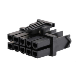 10 Rectangular Connectors - Housings Receptacle Black 0.165