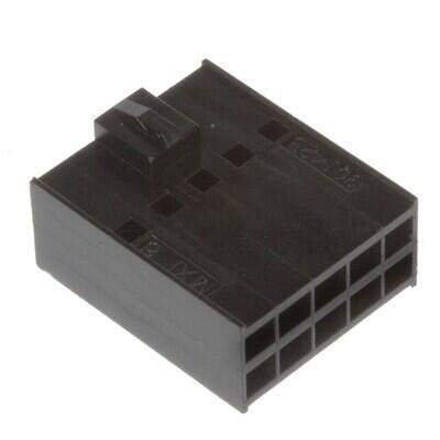 10 Rectangular Connectors - Housings Receptacle Black 0.100