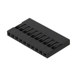 10 Rectangular Connectors - Housings Receptacle Black 0.100