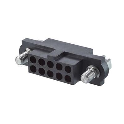 10 Rectangular Connectors - Housings Receptacle Black 0.079