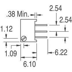 100 kOhms 0.5W, 1/2W PC Pins Through Hole Trimmer Potentiometer Cermet 25.0 Turn Side Adjustment - 2