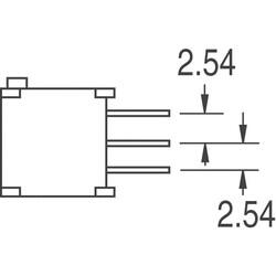 100 kOhms 0.5W, 1/2W PC Pins Through Hole Trimmer Potentiometer Cermet 25.0 Turn Side Adjustment - 5