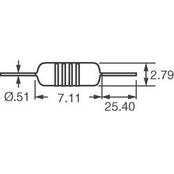 100 nH Unshielded Drum Core, Wirewound Inductor 1.2 A 60mOhm Max Axial - Bourns Inc. (1)