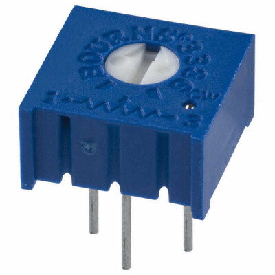 100 Ohms 0.5W, 1/2W PC Pins Through Hole Trimmer Potentiometer Cermet 1.0 Turn Top Adjustment - 1