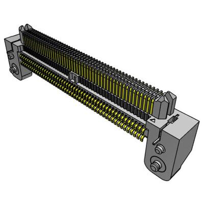 100 Position Connector Header, Center Strip Contacts Surface Mount, Right Angle Gold - 2