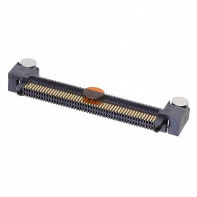 100 Position Connector Header, Center Strip Contacts Surface Mount, Right Angle Gold - 1