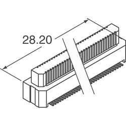 100 Position Connector Header, Outer Shroud Contacts Surface Mount Gold - 2