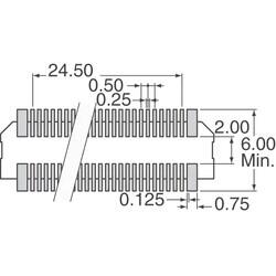 100 Position Connector Header, Outer Shroud Contacts Surface Mount Gold - 3