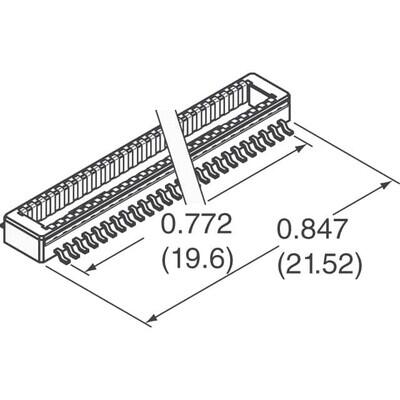 100 Position Connector Plug, Outer Shroud Contacts Surface Mount Gold - 2