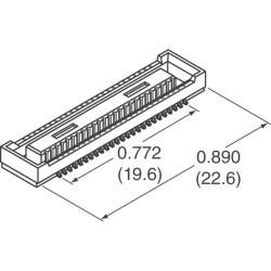 100 Position Connector Receptacle, Center Strip Contacts Surface Mount Gold - Hirose Electric Co Ltd (1)