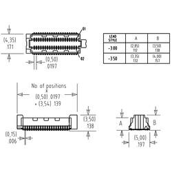 100 Position Connector Socket, Outer Shroud Contacts Surface Mount Gold - 3
