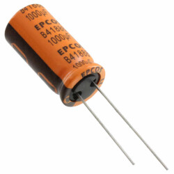 1000 µF 35 V Aluminum Electrolytic Capacitors Radial, Can 30mOhm @ 10kHz 10000 Hrs @ 105°C - EPCOS - TDK Electronics