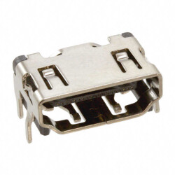 HDMI HDMI 1.4 Receptacle Connector 19 Position Surface Mount, Right Angle; Through Hole - Amphenol ICC (FCI)