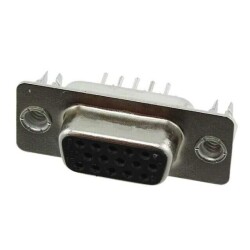 15 Position D-Sub, High Density Receptacle, Female Sockets Connector - 1
