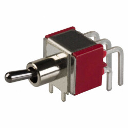 Toggle Switch DPDT Through Hole, Right Angle - E-Switch