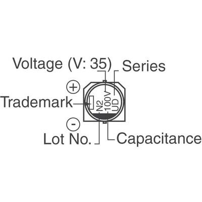 100µF 35V Alüminyum Elektrolitik Kapasitör / Kondansatör Radyal, Can - SMD 5000 Saat @ 105°C - 2