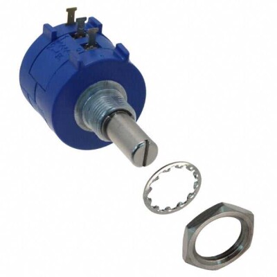 100k Ohm 1 Gang Linear Panel Mount Potentiometer 10.0 Turns Wirewound 2W Solder Lug - 1