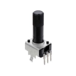 100k Ohm 1 Gang Linear Through Hole, Snap In Potentiometer 1.0 Turns Carbon 0.05W, 1/20W PC Pins, Board Locks - 1