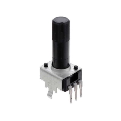100k Ohm 1 Gang Linear Through Hole, Snap In Potentiometer 1.0 Turns Carbon 0.05W, 1/20W PC Pins, Board Locks - 1