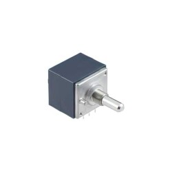 100k Ohm 2 Gang Logarithmic Panel Mount Potentiometer 1.0 Turns 0.05W, 1/20W PC Pins - Alps Alpine