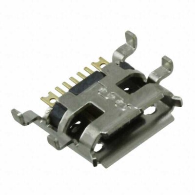 USB - micro B USB 2.0 Receptacle Connector 5 Position Board Edge, Cutout; Surface Mount; Through Hole, Right Angle - 1