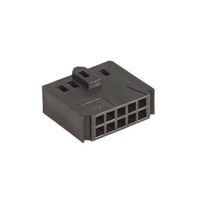 10 Position Rectangular Housing Connector Receptacle Black 0.100
