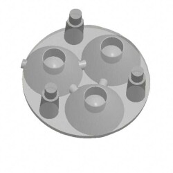 Lens with Integrated Mount Clear 30° ~ 59° Wide Adhesive - Carclo Technical Plastics