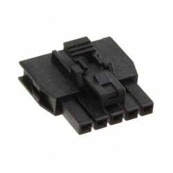 5 Position Rectangular Housing Connector Receptacle Black 0.098
