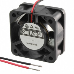 Fan Tubeaxial 24VDC Square - 40mm L x 40mm H Ball 8.2 CFM (0.230m³/min) 2 Wire Leads - Sanyo Denki America Inc.