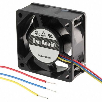 Fan Tubeaxial 24VDC Square - 60mm L x 60mm H Ball 27.5 CFM (0.770m³/min) 3 Wire Leads - 1