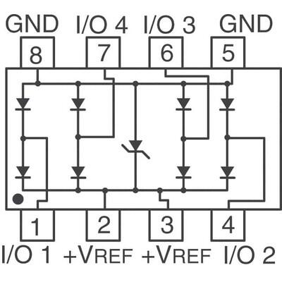 10.9V Clamp 43A (8/20µs) Ipp Tvs Diode Surface Mount 8-SOIC - 2