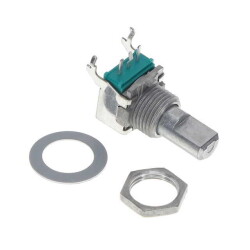 10k Ohm 1 Gang Linear Panel Mount Potentiometer 1.0 Turns 0.05W, 1/20W PC Pins, Board Locks - Alps Alpine