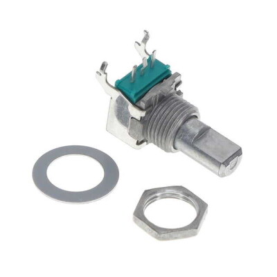 10k Ohm 1 Gang Linear Panel Mount Potentiometer 1.0 Turns 0.05W, 1/20W PC Pins, Board Locks - 1