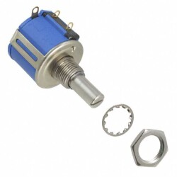 10k Ohm 1 Gang Linear Panel Mount Potentiometer 3.0 Turns Wirewound 1W Solder Lug - Bourns Inc.