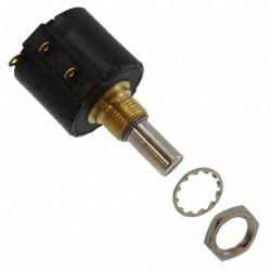 10k Ohm 1 Gang Linear Panel Mount Potentiometer 5.0 Turns Wirewound 1.5W Solder Lug - Bourns Inc.