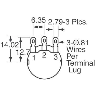10k Ohm 1 Gang Linear Panel Mount Potentiometer None 1 Kierros Cermet 2W Solder Lug - 3