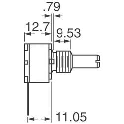 10k Ohm 1 Gang Linear Panel Mount Potentiometer None 1.0 Kierros Conductive Plastic 1W PC Pins - 2