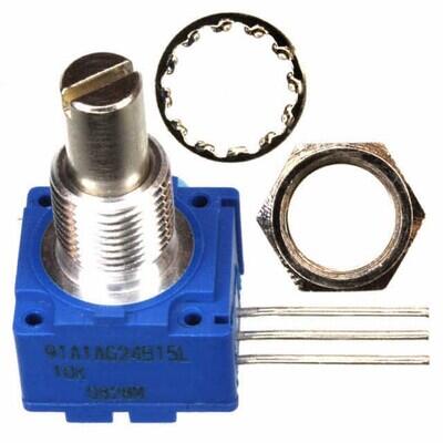 10k Ohm 1 Gang Linear Panel Mount Potentiometer None 1.0 Kierros Conductive Plastic 1W PC Pins - 1