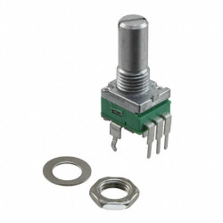 10k Ohm 1 Gang Linear Panel Mount Potentiometer 1.0 Turns Conductive Plastic 0.05W, 1/20W PC Pins, Board Locks - 1